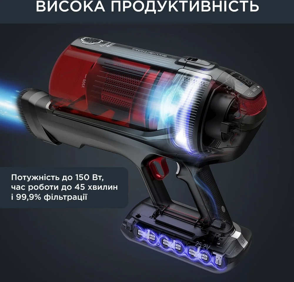 Пилосос Rowenta безпровідний X-Force Flex 12,60 Auto Animal, 320Вт, контейнер -0,9л, автономія д - 8