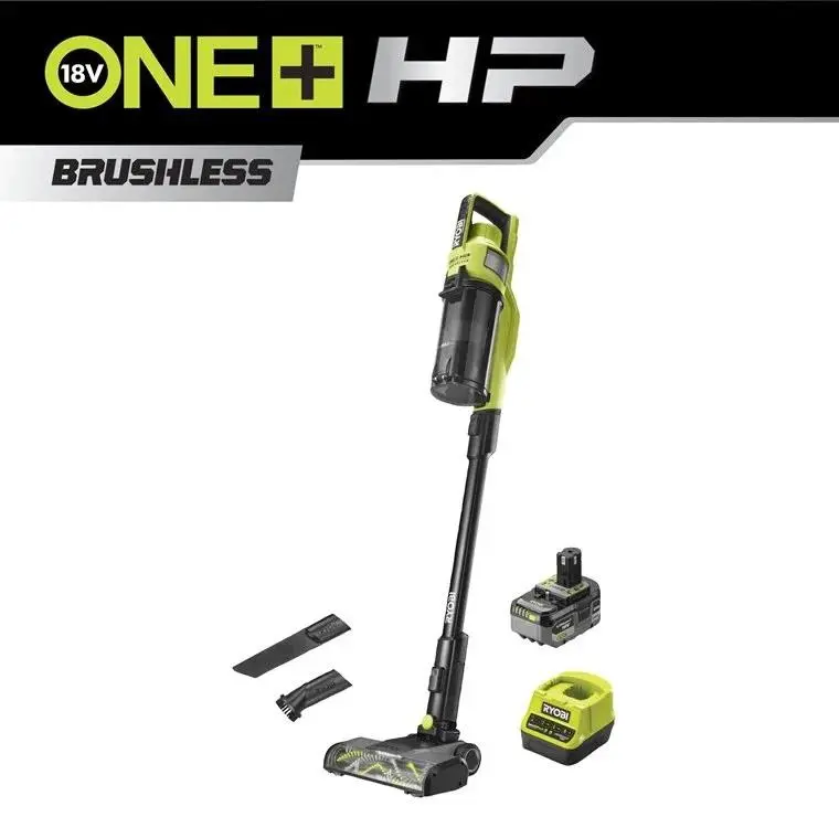 Пилосос акумуляторний Ryobi ONE+ HP RSV18X-1X40G 18В 1х4А·год 90Вт 20кПа контейнер 0,8л HEPA12 3,1кг - 4