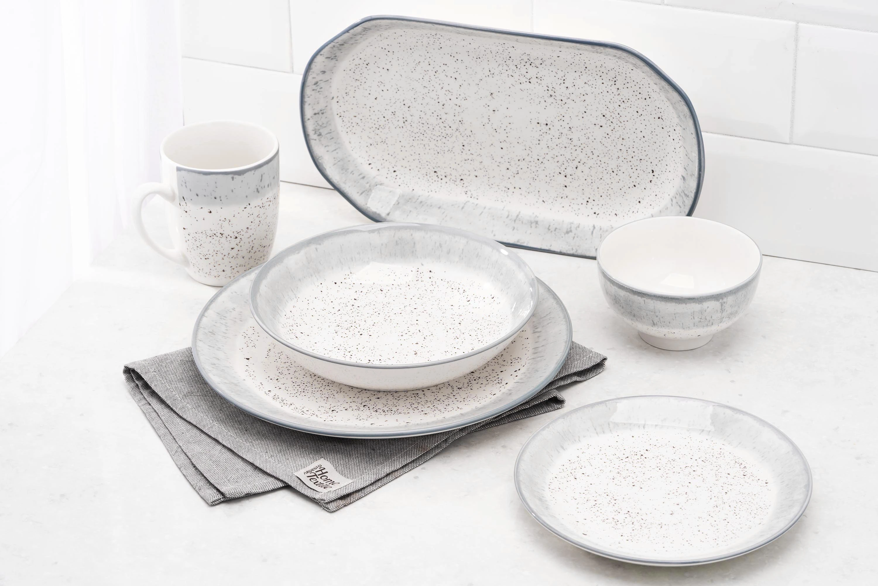 Блюдо Ardesto Siena, 32х18см, біло-сіре, порцеляна - 2