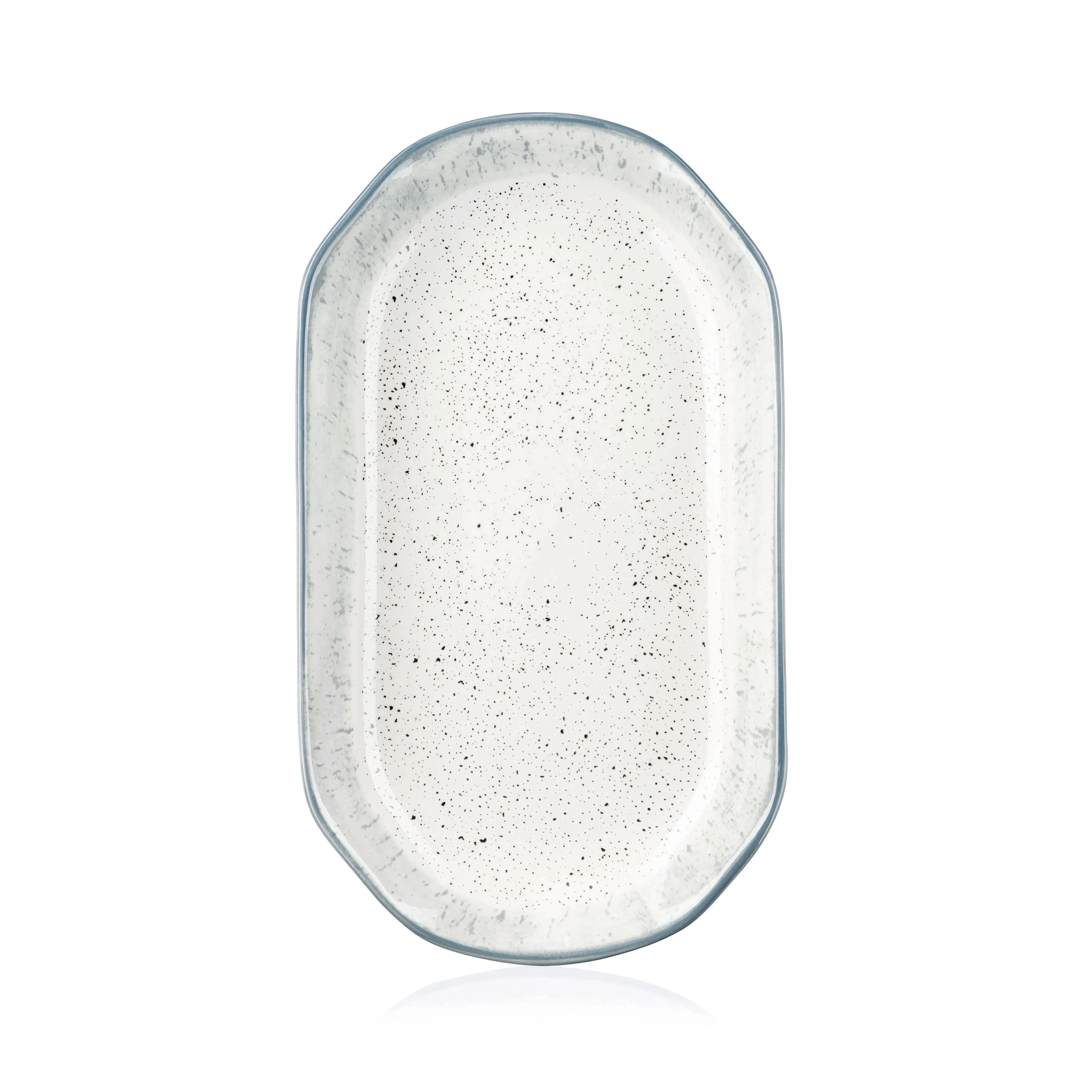 Блюдо Ardesto Siena, 32х18см, біло-сіре, порцеляна