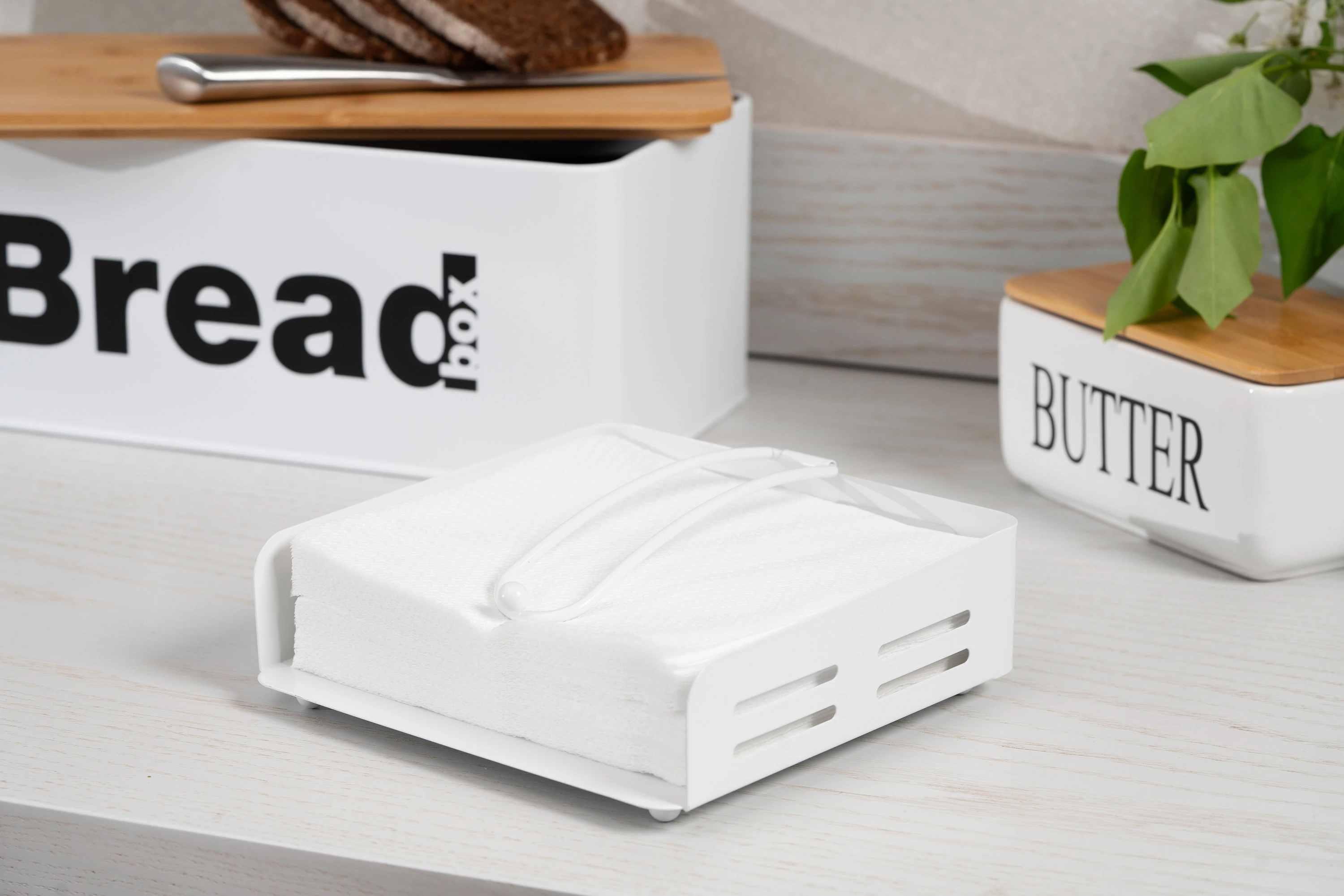 Серветниця  Ardesto Midori 18х18х6.5см, метал, біла - 2