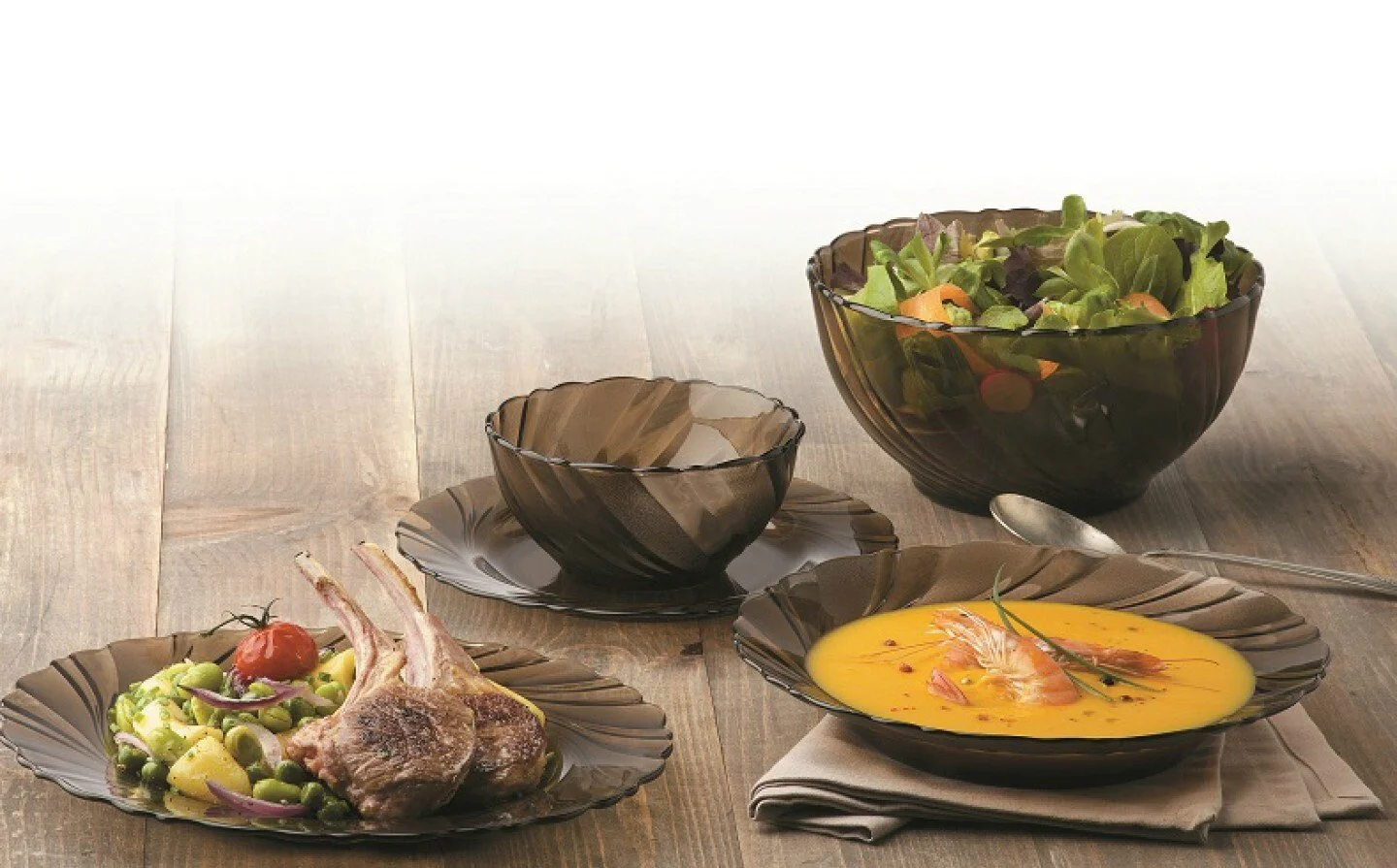 Тарілка глибока Duralex Beau Rivage Creole, 21.5см, скло, коричнево-світлий - 2