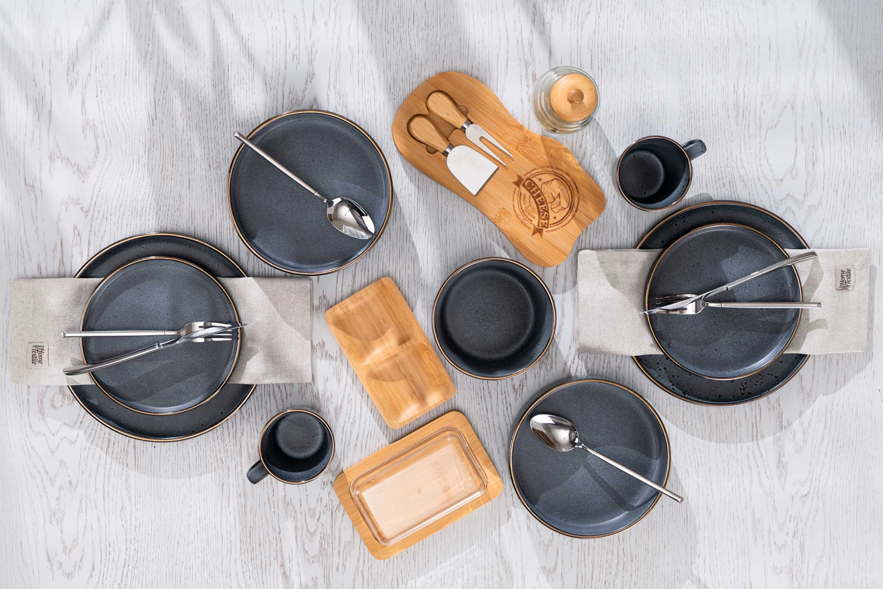 Тарілка десертна Ardesto Fasano, 19.6см, кераміка, сірий темний - 5