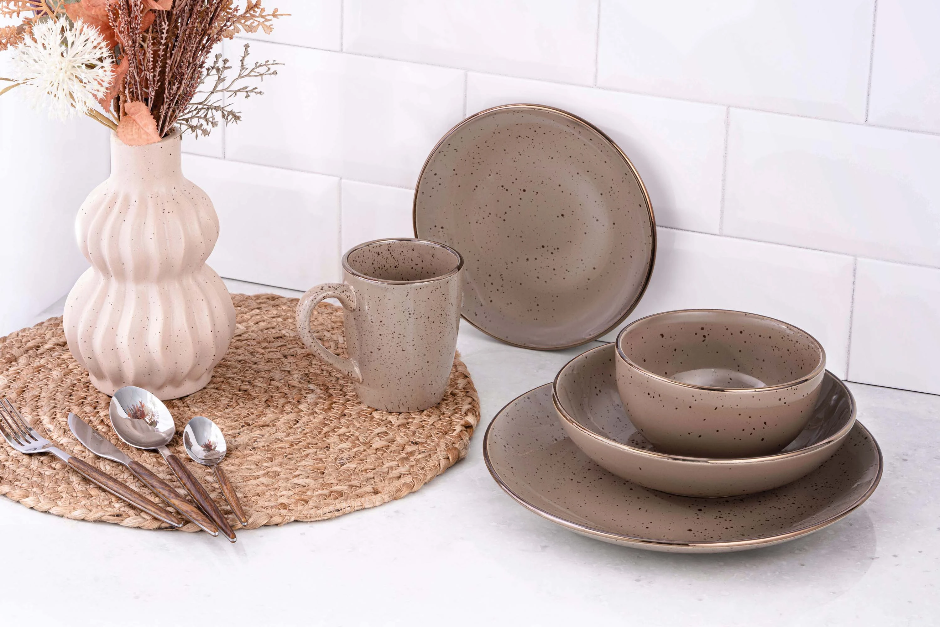 Тарілка обідня Ardesto Emilia, 27.5см, кераміка, коричневий - 2