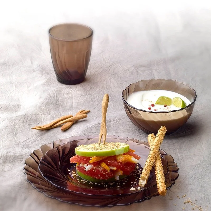 Тарілка обідня Duralex Beau Rivage Creole, 23.5см, скло, коричнево-світлий - 2