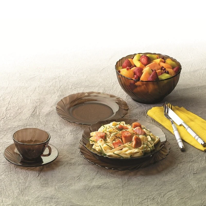 Тарілка обідня Duralex Beau Rivage Creole, 23.5см, скло, коричнево-світлий - 3