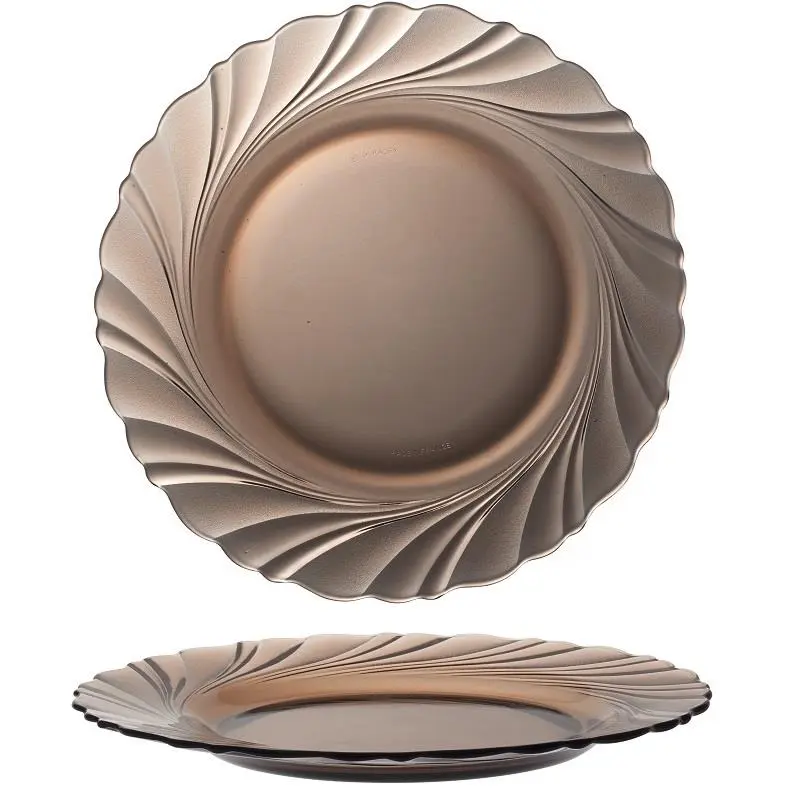 Тарілка обідня Duralex Beau Rivage Creole, 23.5см, скло, коричнево-світлий