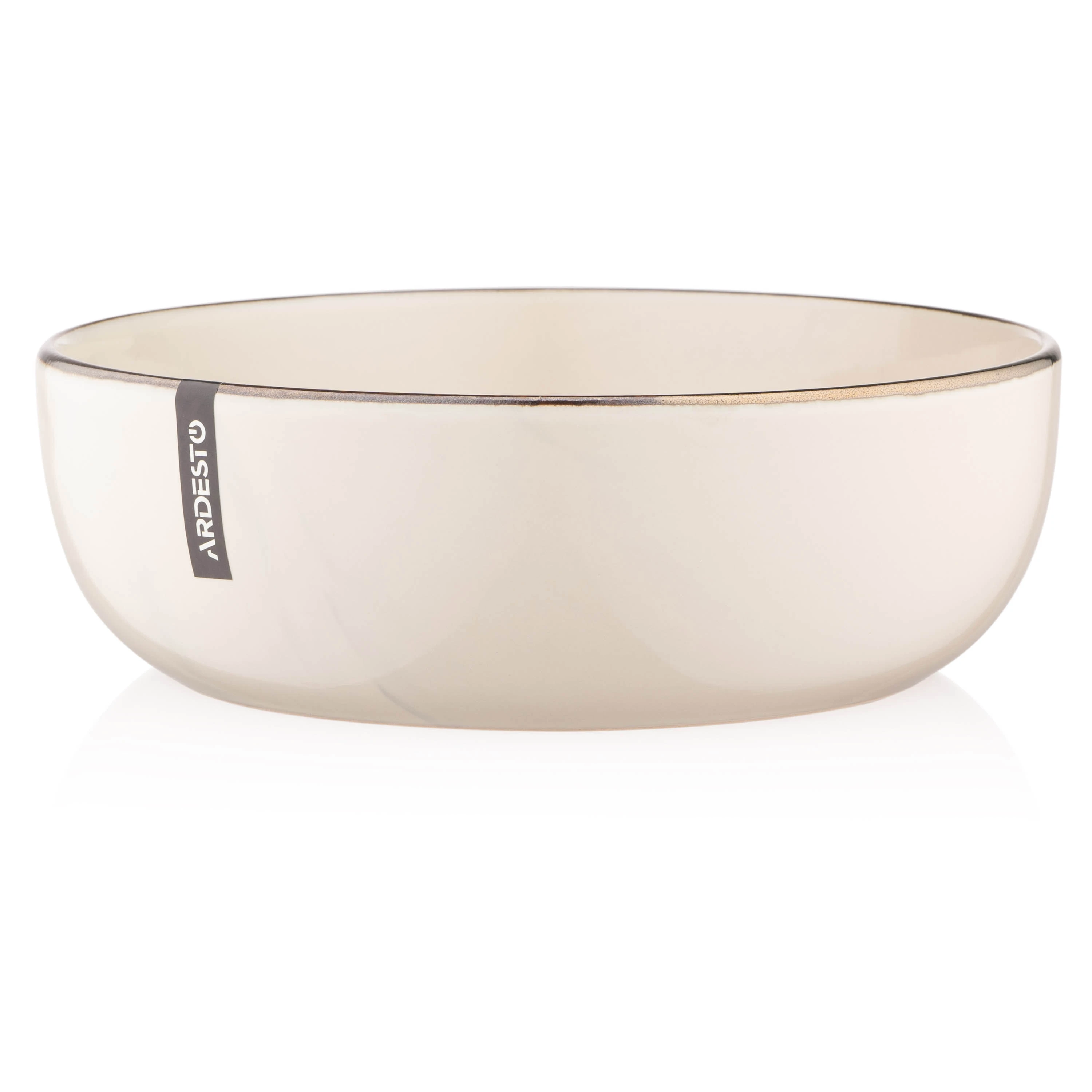 Тарілка супова Ardesto Marmo, 19см, кераміка, бежевий