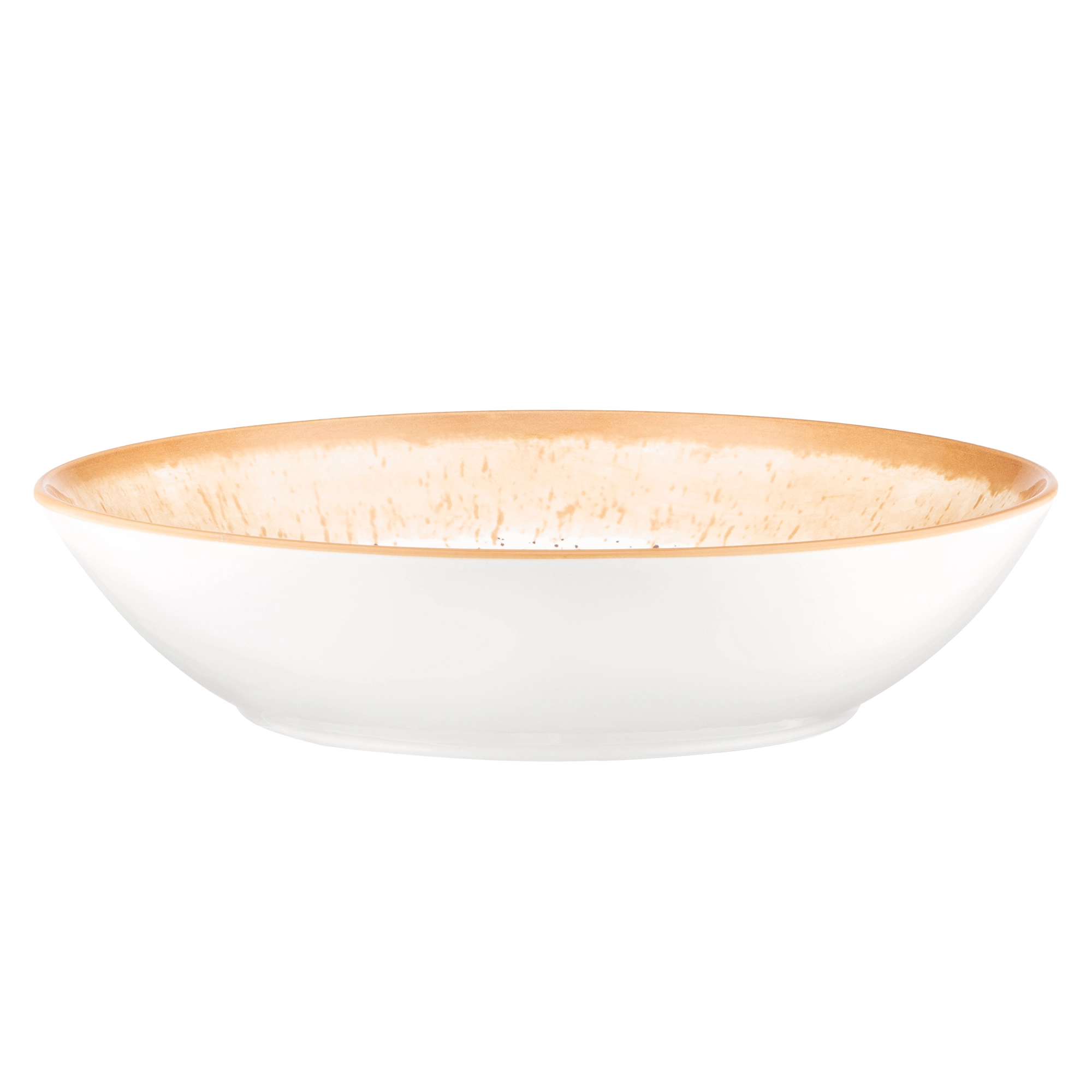 Тарілка супова Ardesto Siena, 790мл, 20см, порцеляна, біло-жовтий