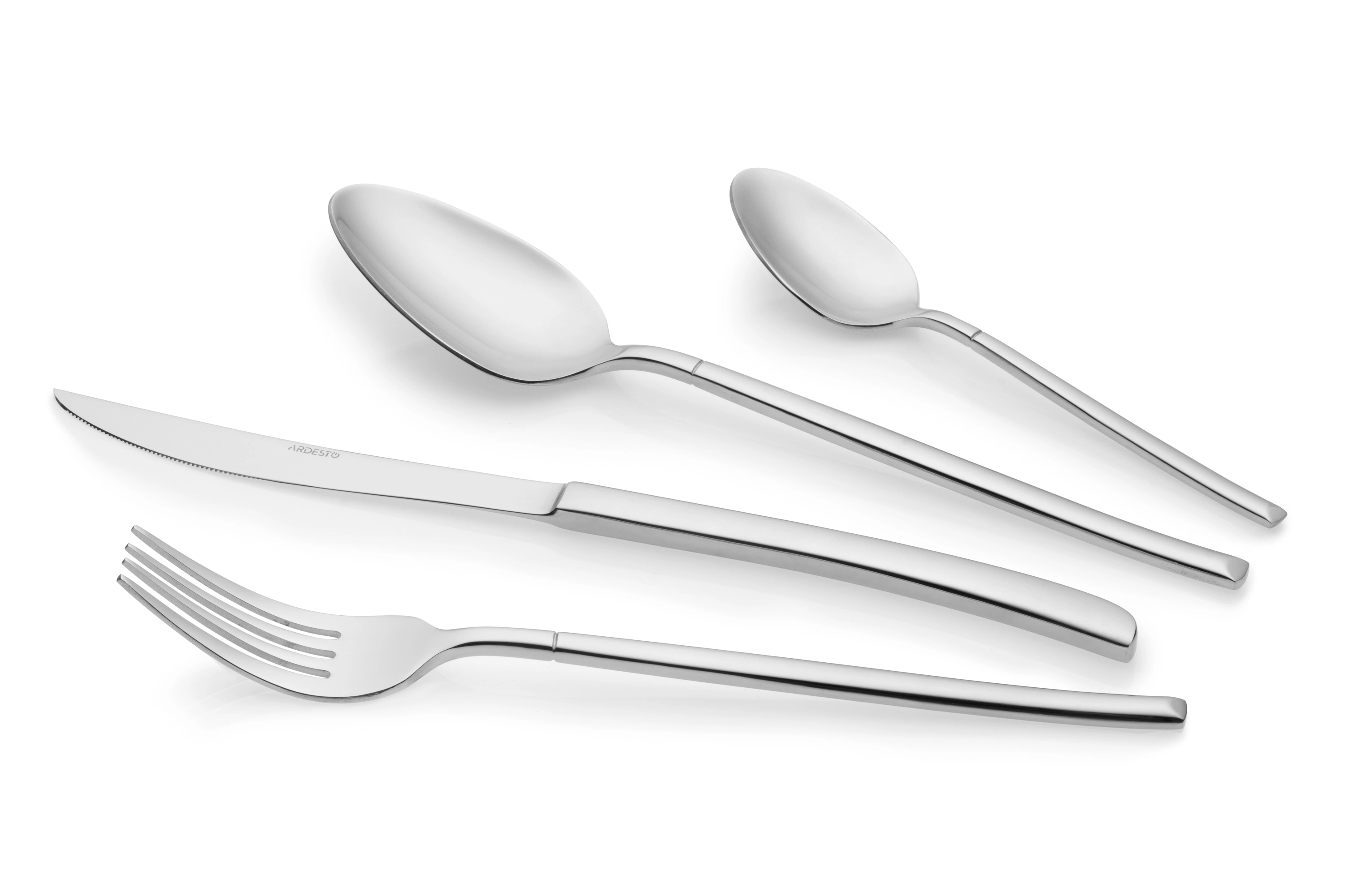 Набір столових приборів Ardesto Black Mars Monza, 24 прибори, нержавіюча сталь