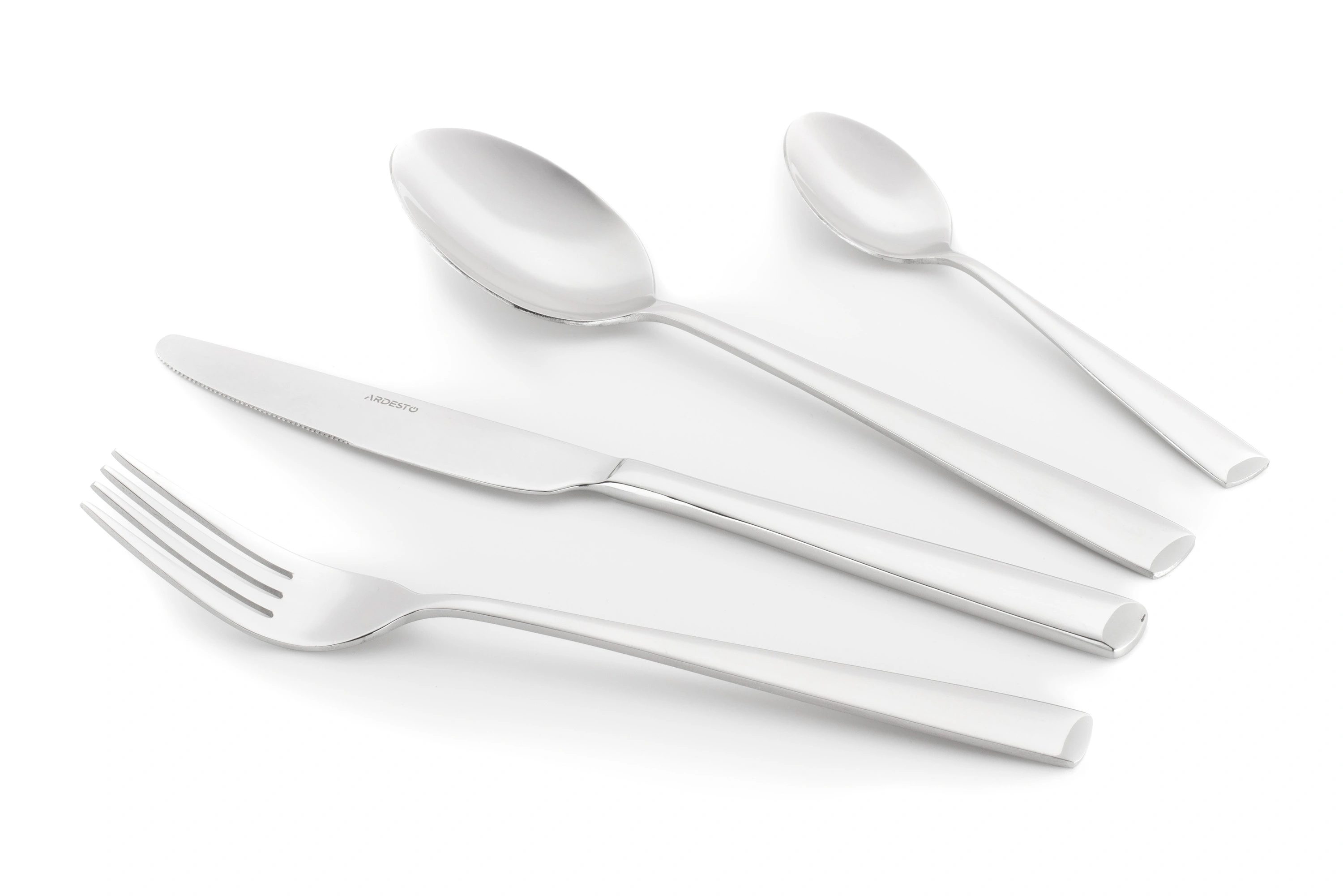 Набір столових приборів Ardesto Black Mars Tia, 24 прибори, нержавіюча сталь