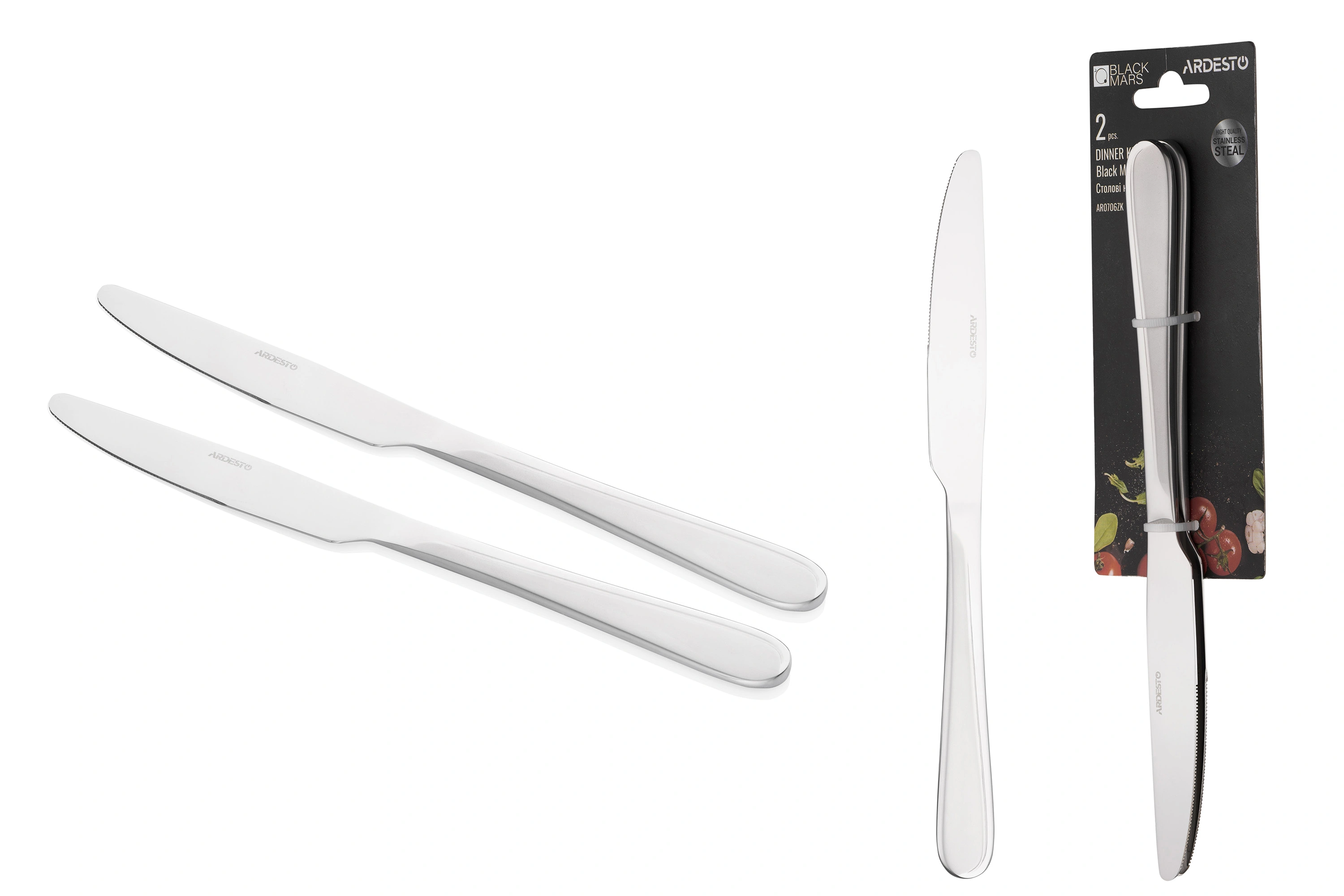 Набір столових ножів Ardesto Black Mars Zenith, 2 прибори, нержавіюча сталь - 5