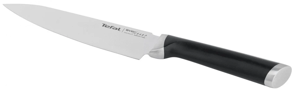 Кухонний ніж кухарський Tefal Eversharp, 16.5см, з чохол-точило нержавіюча сталь, пластик, чорний - 2
