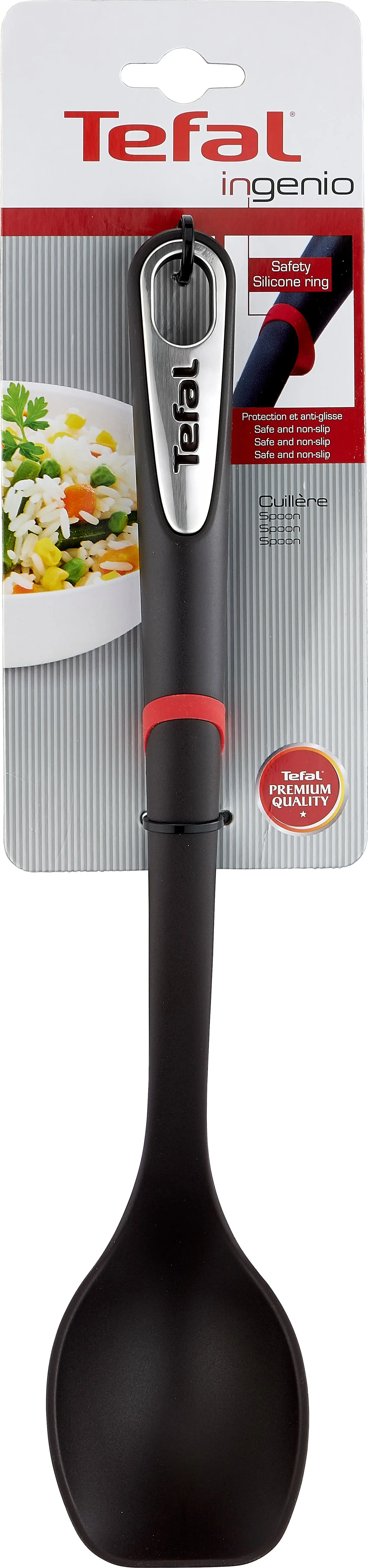 Ложка кухонна Tefal Ingenio, пластик, чорний - 4