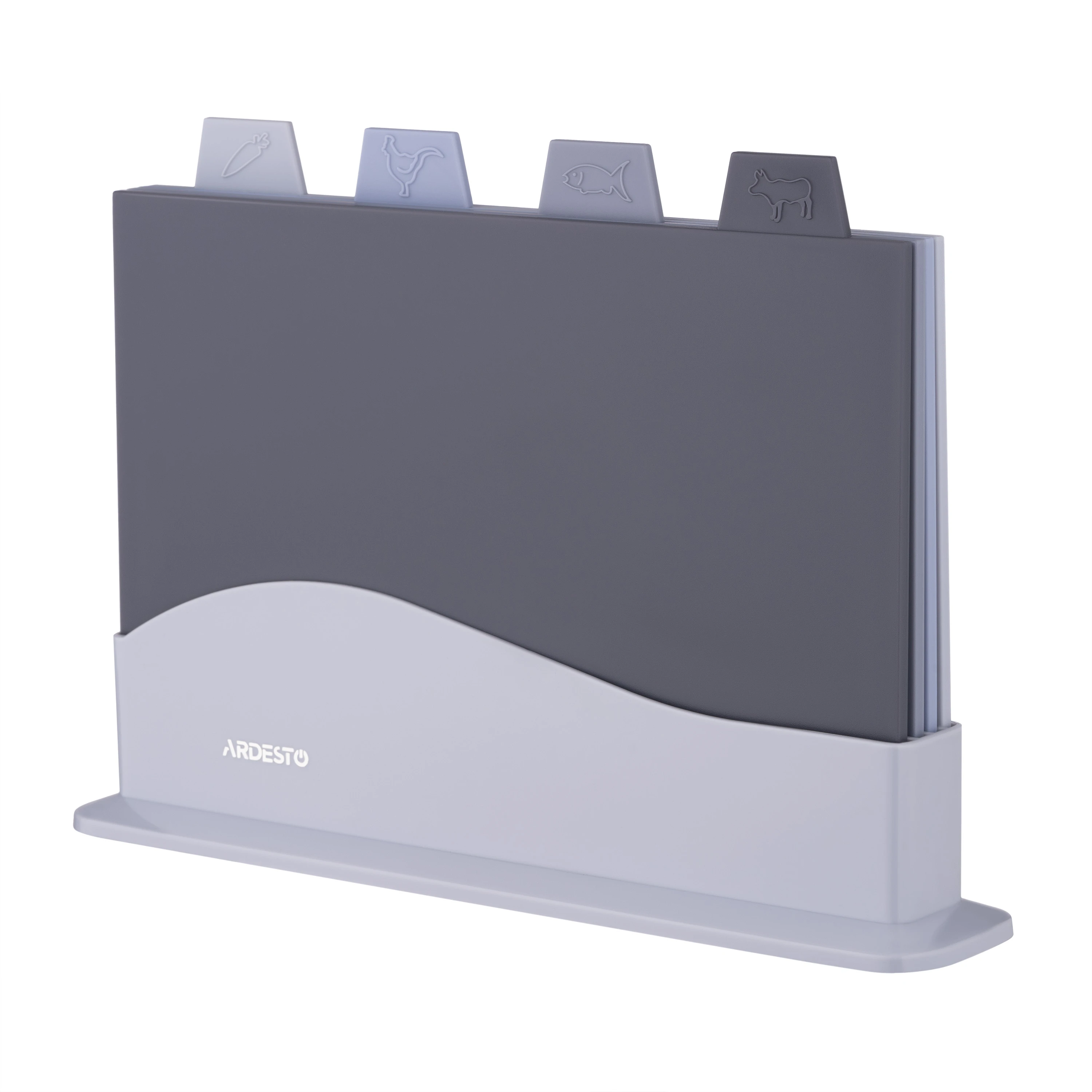 Набір дошок кухонних на підставці Ardesto Fresh, 4шт, 23.8x33.8x7см, пластик - 2