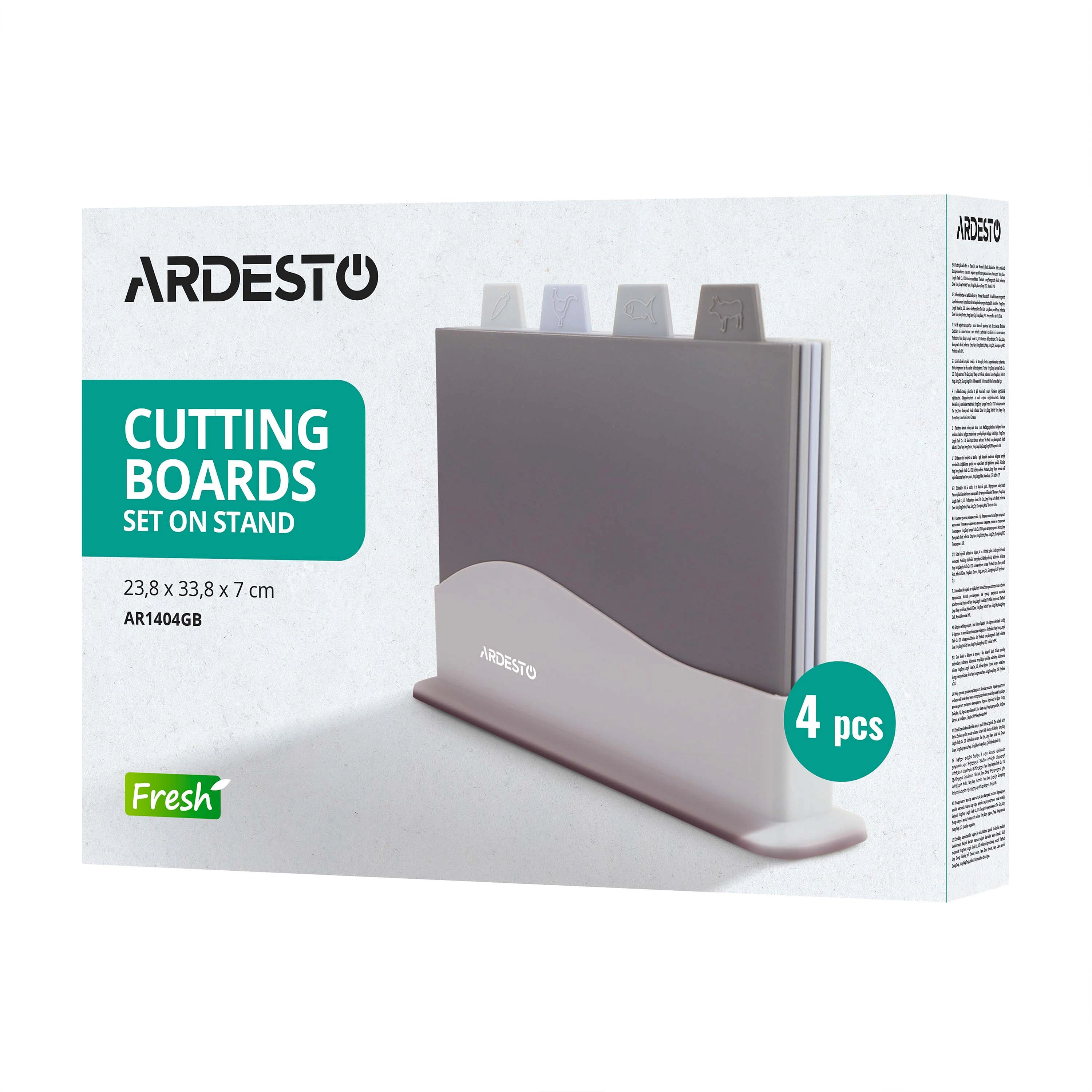 Набір дошок кухонних на підставці Ardesto Fresh, 4шт, 23.8x33.8x7см, пластик - 5