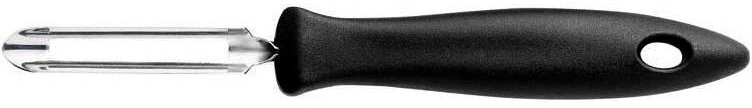 Овочечистка вертикальна Fiskars Essential, з рухомим лезом, 18.4см, нержавіюча сталь, пластик, чорни