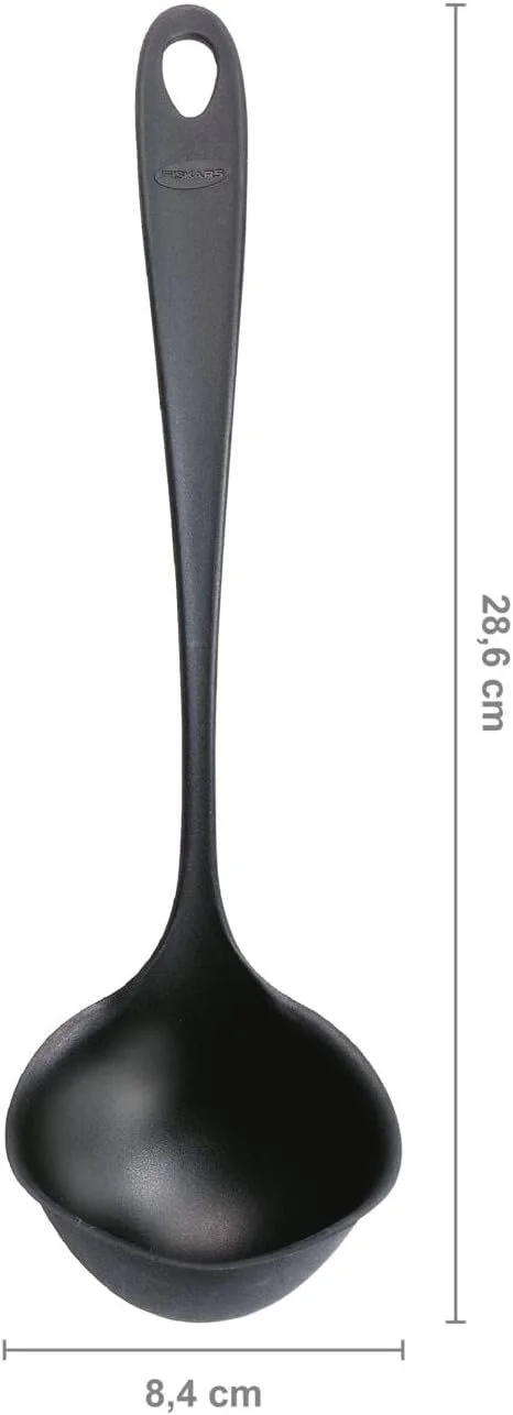 Ополоник Fiskars Essential, 28см, пластик, чорний - 4