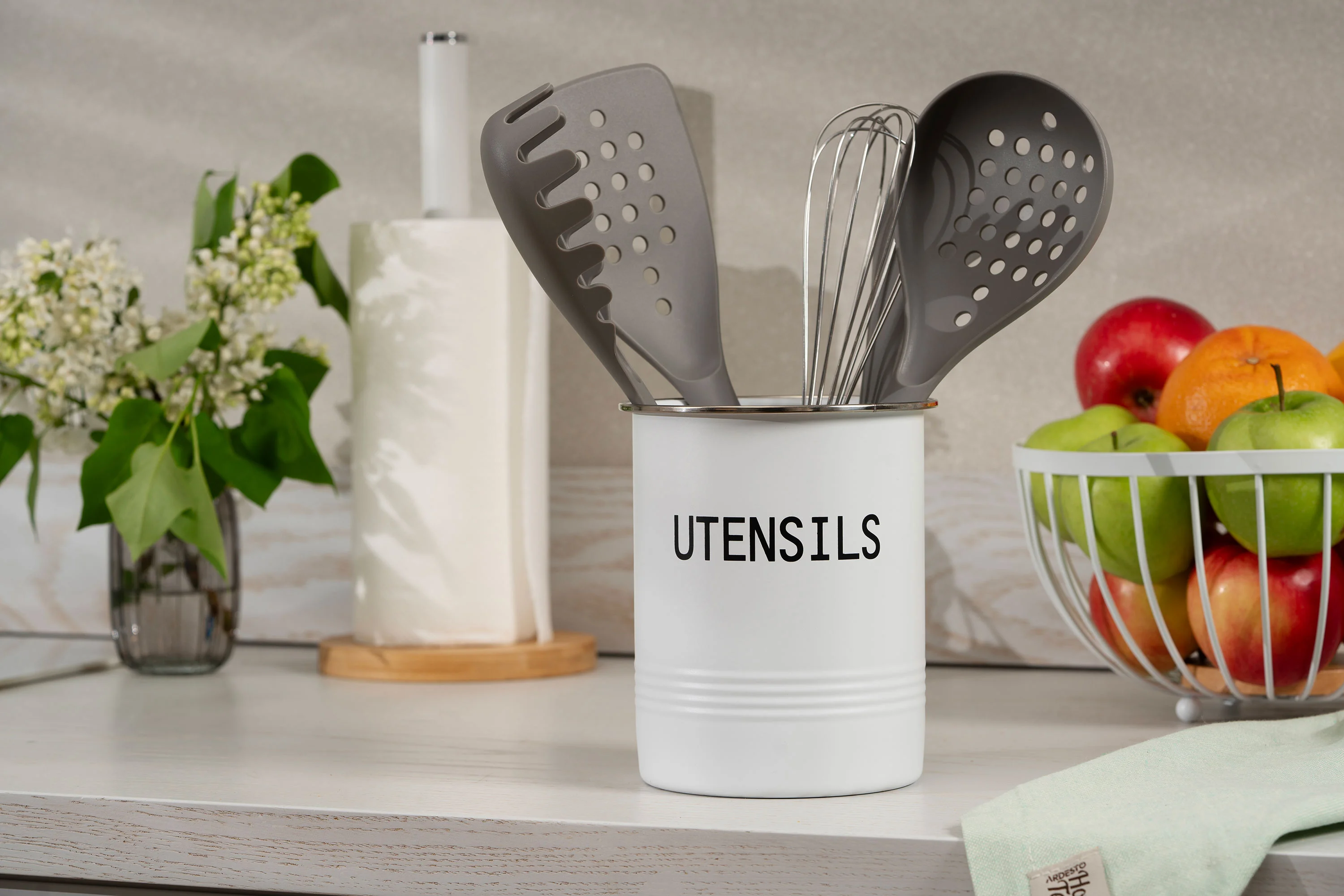 Підставка для кухонного приладдя Ardesto Midori 12х15.5см, метал, білий - 6
