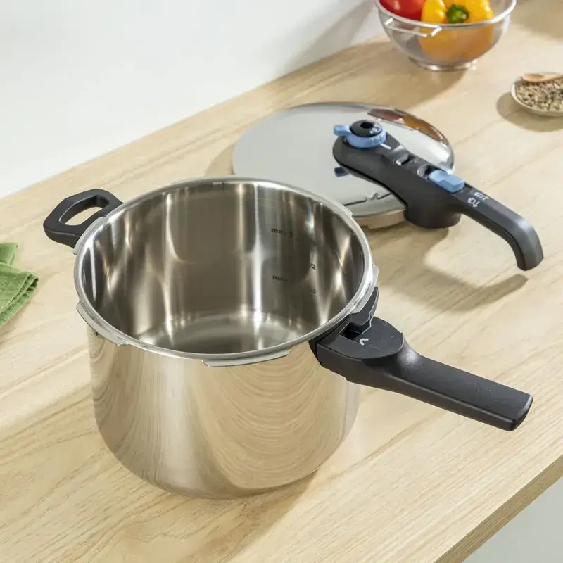 Скороварка Tefal Secure Trendy, 4л, з паровим кошиком, нержавіюча сталь, пластик - 3