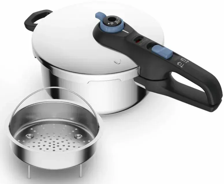 Скороварка Tefal Secure Trendy, 4л, з паровим кошиком, нержавіюча сталь, пластик - 2
