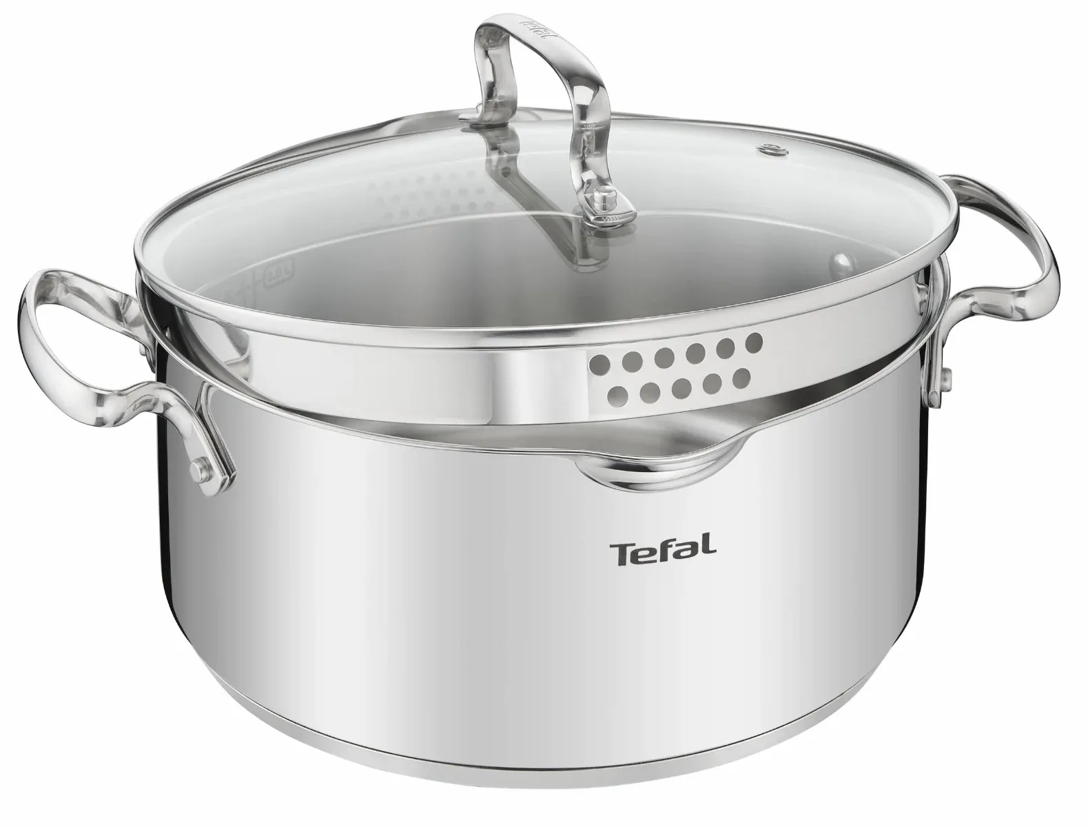 Каструля Tefal DUETTO+, 1.5л, з кришкою, нержавюча сталь, скло - 2