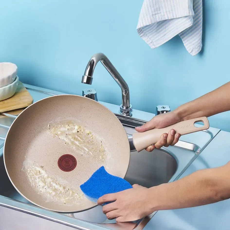 Сковорода ВОК Tefal Delight,28см, алюміній, бакеліт, бежевий - 5