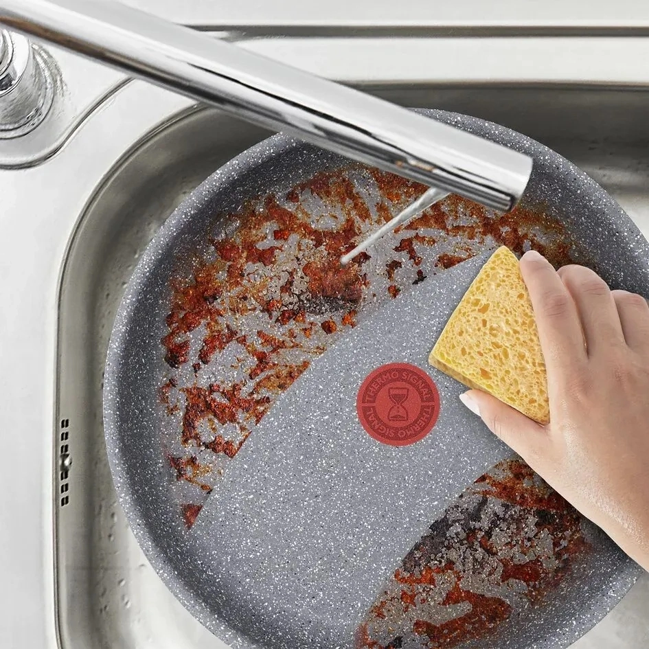 Сковорода ВОК Tefal Hard Stone,28см, алюміній, бакеліт, сірий - 5