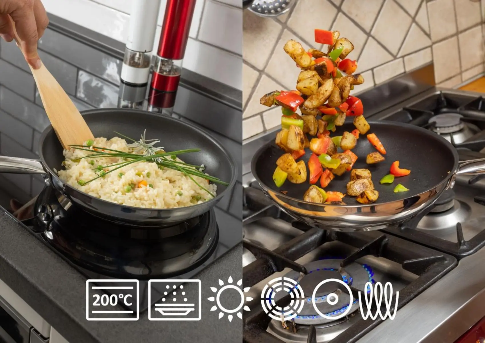 Сковорода Gorenje, 24см, антипригарне покриття, чорний - 6