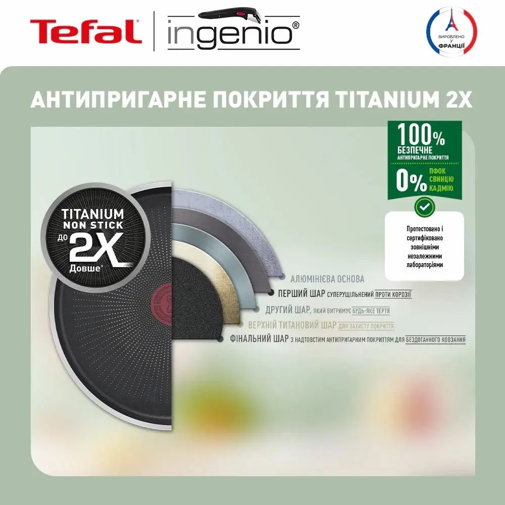 Набір посуду Tefal Ingenio XL Intense, змінна ручка, 3предмети, алюміній, бакеліт, коричневий - 5