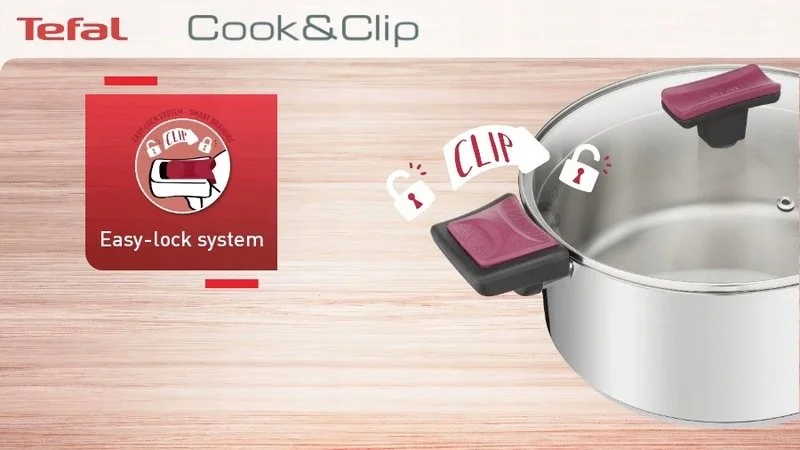 Набір посуду Tefal Cook&Clip, 10предметів, нержавіюча сталь,бакеліт, скло - 3