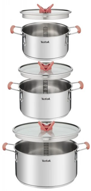 Набір посуду Tefal Opti Space, 6предметів, нержавіюча сталь, силікон, скло - 3
