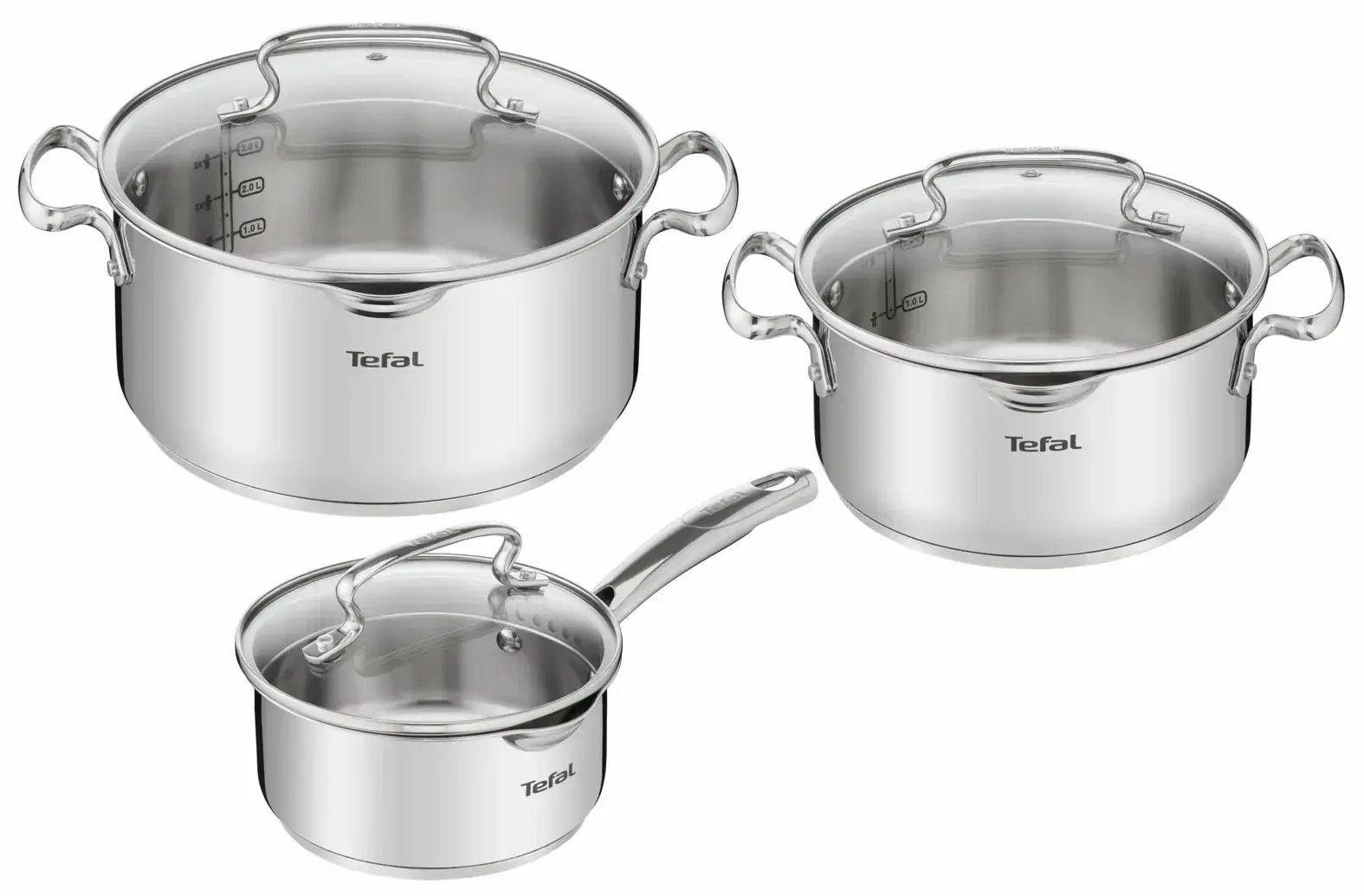 Набір посуду Tefal DUETTO+, 6предметів, нержавіюча сталь, скло