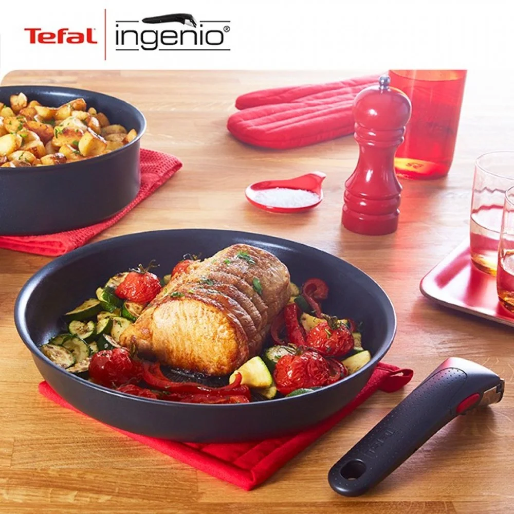 Набір посуду Tefal Ingenio Daily Chef, змінна ручка, 8предметів, алюміній, бакеліт, силікон, скло, ч - 13