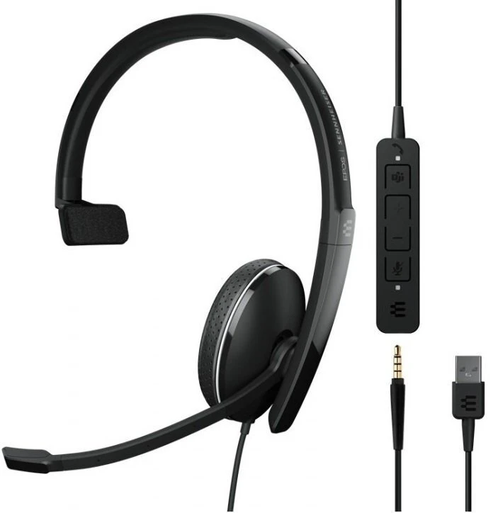 Гарнітура комп'ютерна моно On-Ear EPOS ADAPT 135T USB II, 3,5мм/USB, односпрямований, сертифікат Mic