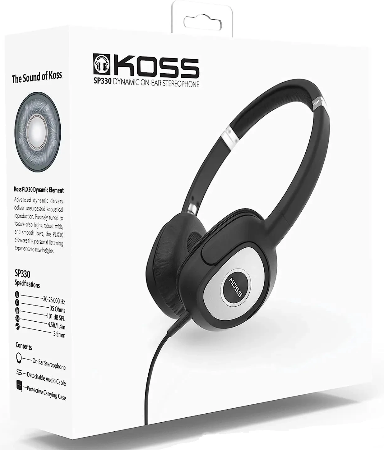 Навушники On-Ear Koss SP330, 3,5 mini-jack, 1,4м, Чорний - 2