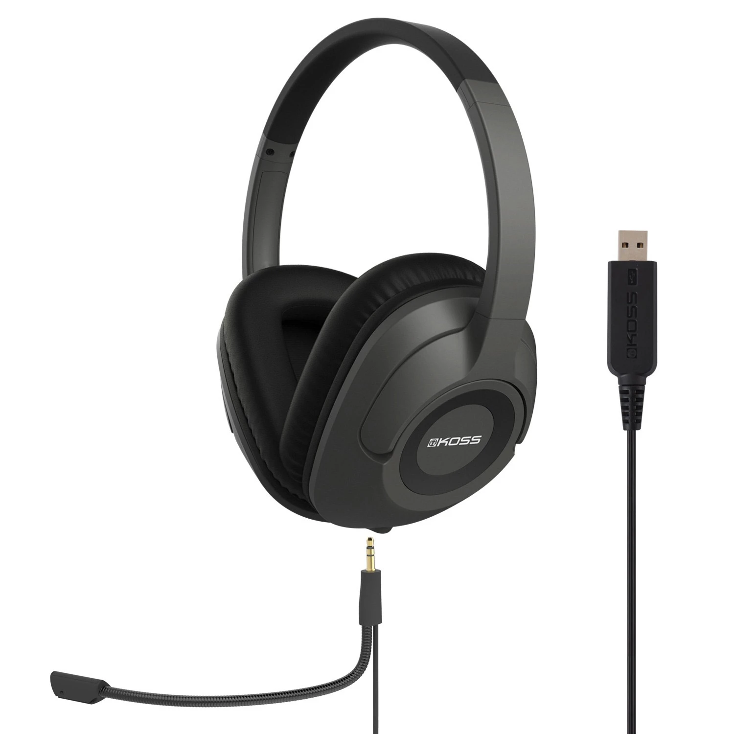 Гарнітура комп'ютерна стерео Over-Ear Koss SB42, USB, Uni Mic, 2,4м, сірий