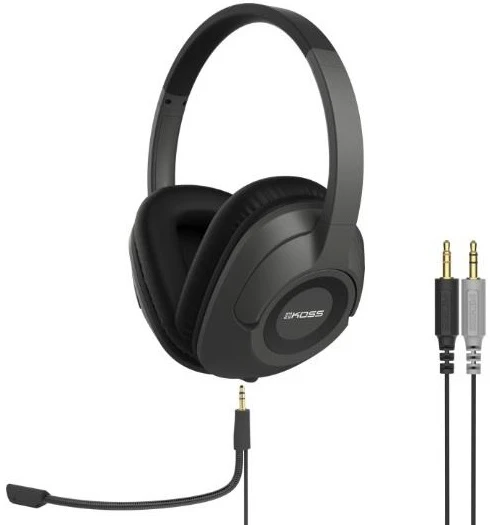 Гарнітура комп'ютерна стерео Over-Ear Koss SB42, 2x 3,5мм, Uni Mic, 2,4м, сірий