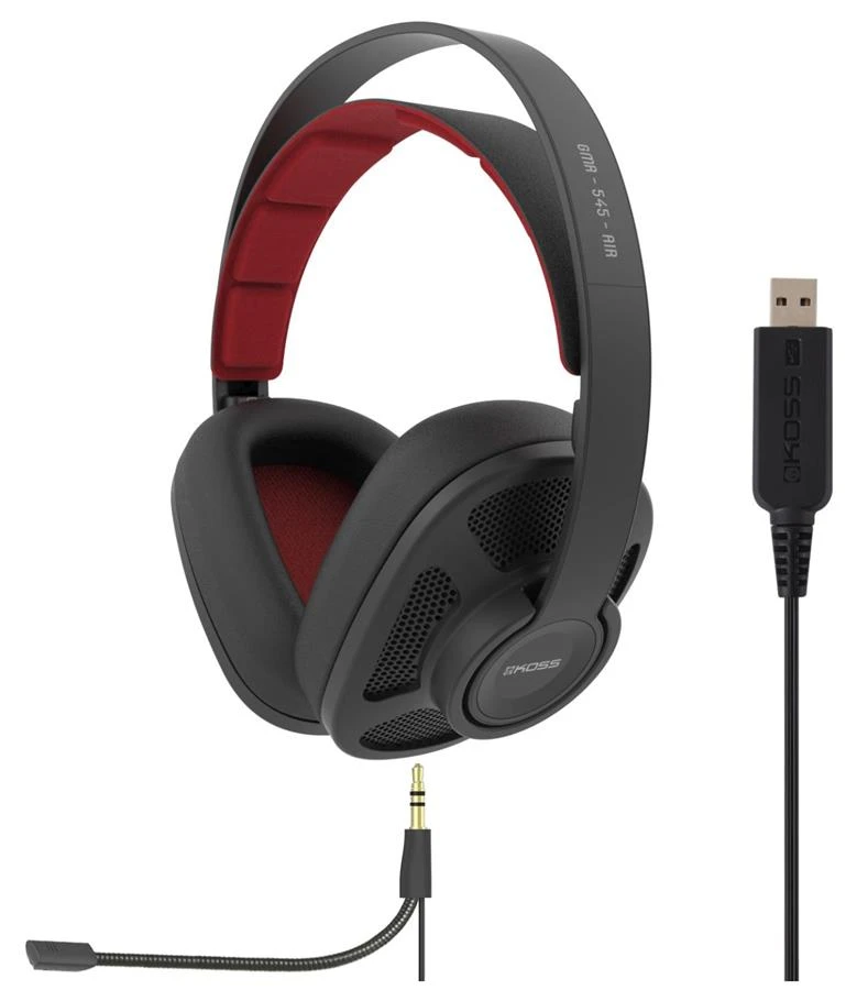 Гарнітура комп'ютерна стерео Over-Ear Koss GMR/545 AIR Gaming, USB/3,5мм, Uni Mic, 2,4м/1,2м, Чорний