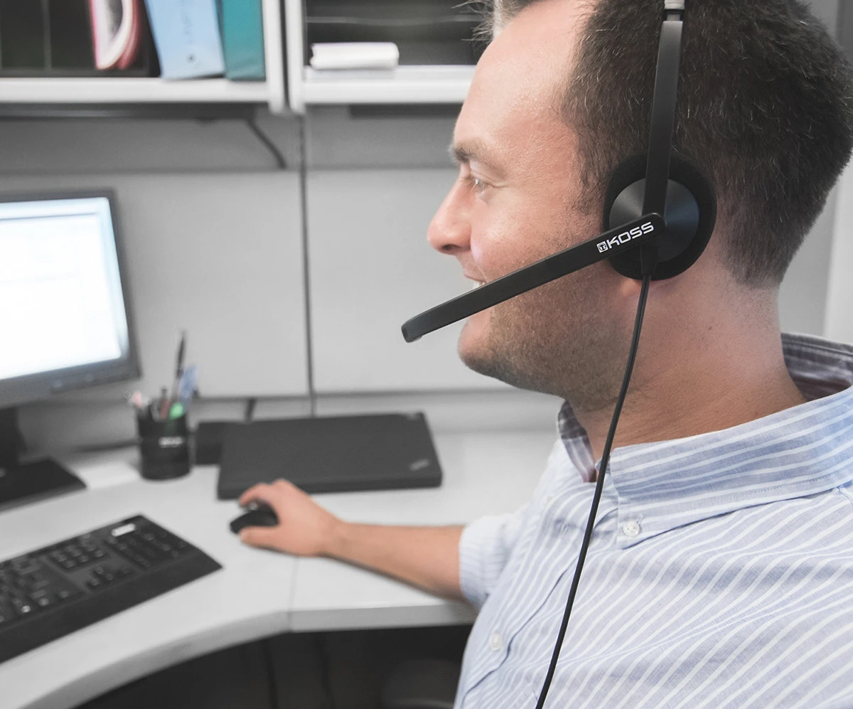 Гарнітура комп'ютерна моно On-Ear Koss CS195, USB, Uni Mic, 2,4м, Чорний - 4