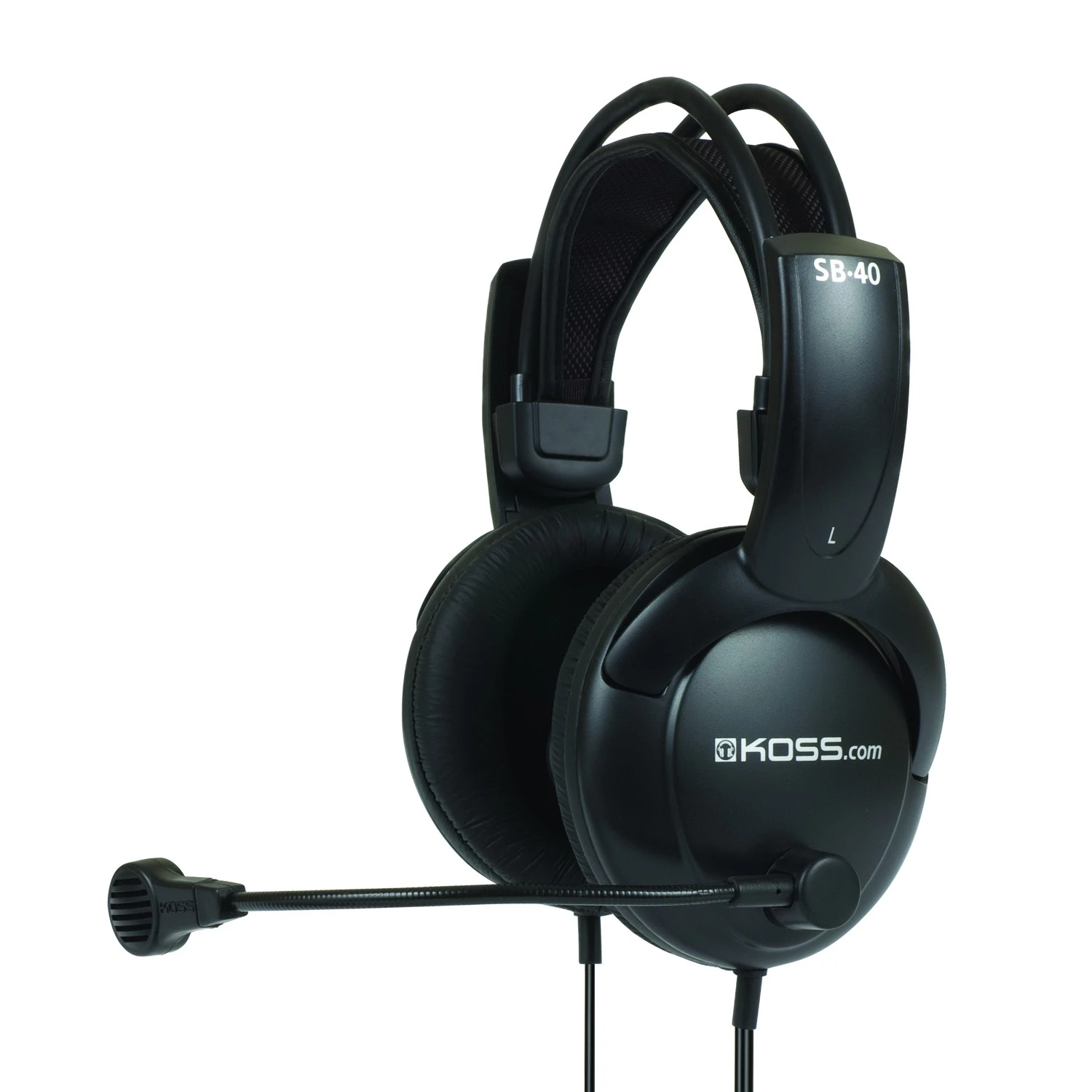 Гарнітура комп'ютерна стерео Over-Ear Koss SB40, 2x 3,5мм, Uni Mic, 2,4м, Чорний