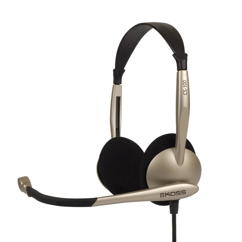 Гарнітура комп'ютерна стерео On-Ear Koss CS100, 2x3,5мм, Uni Mic, 2,4м, Кремовий