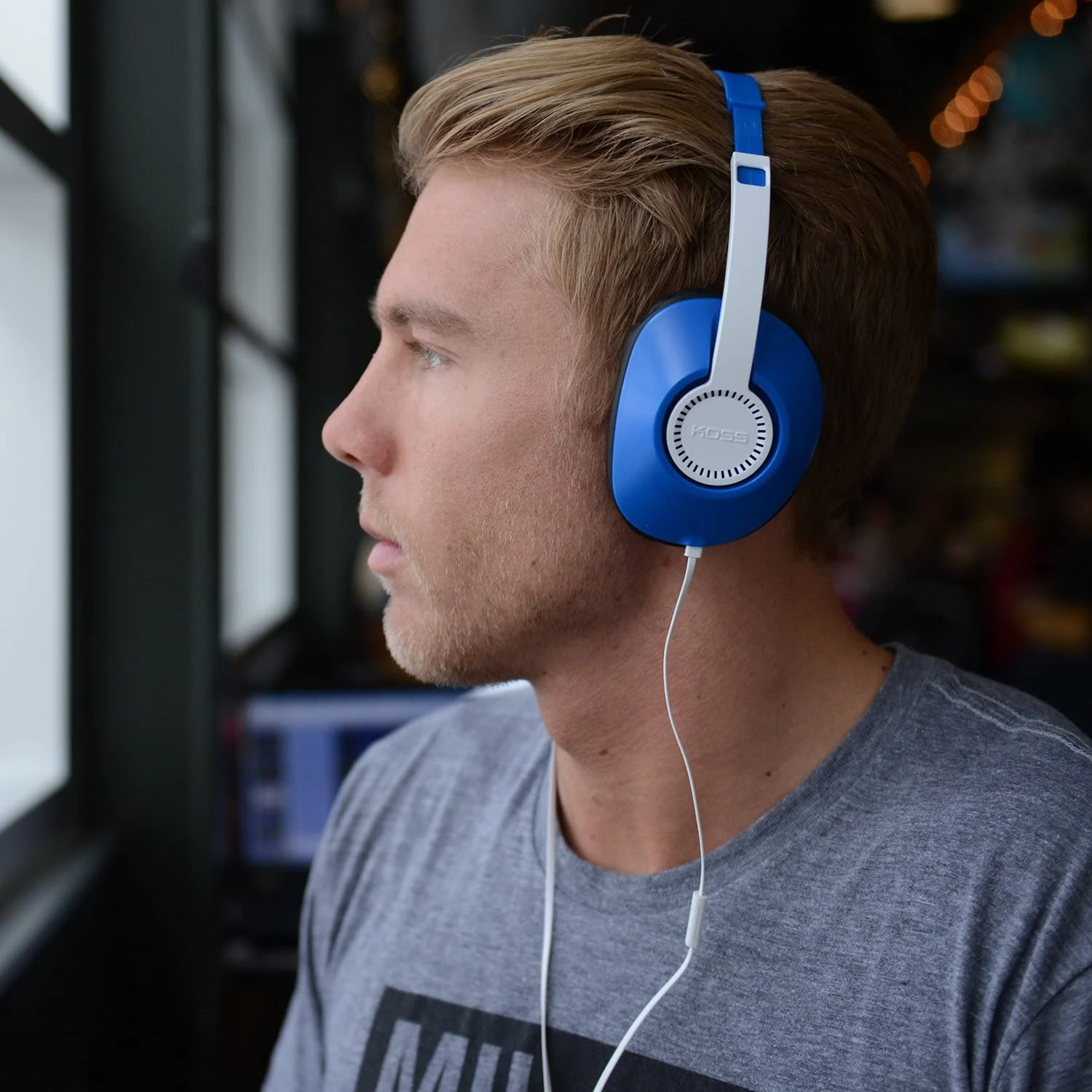 Навушники Over-Ear Koss UR23iK, 3,5 mini-jack, Mic, 1,2м, Синій - 2