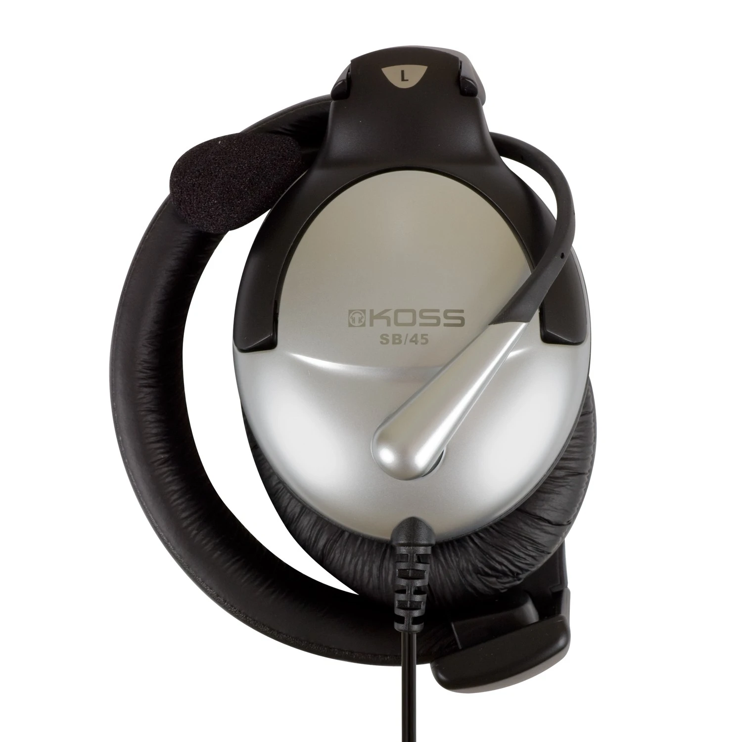 Гарнітура комп'ютерна стерео Over-Ear Koss SB45, 2x3,5мм, Uni Mic, 2,4м, Срібний - 4