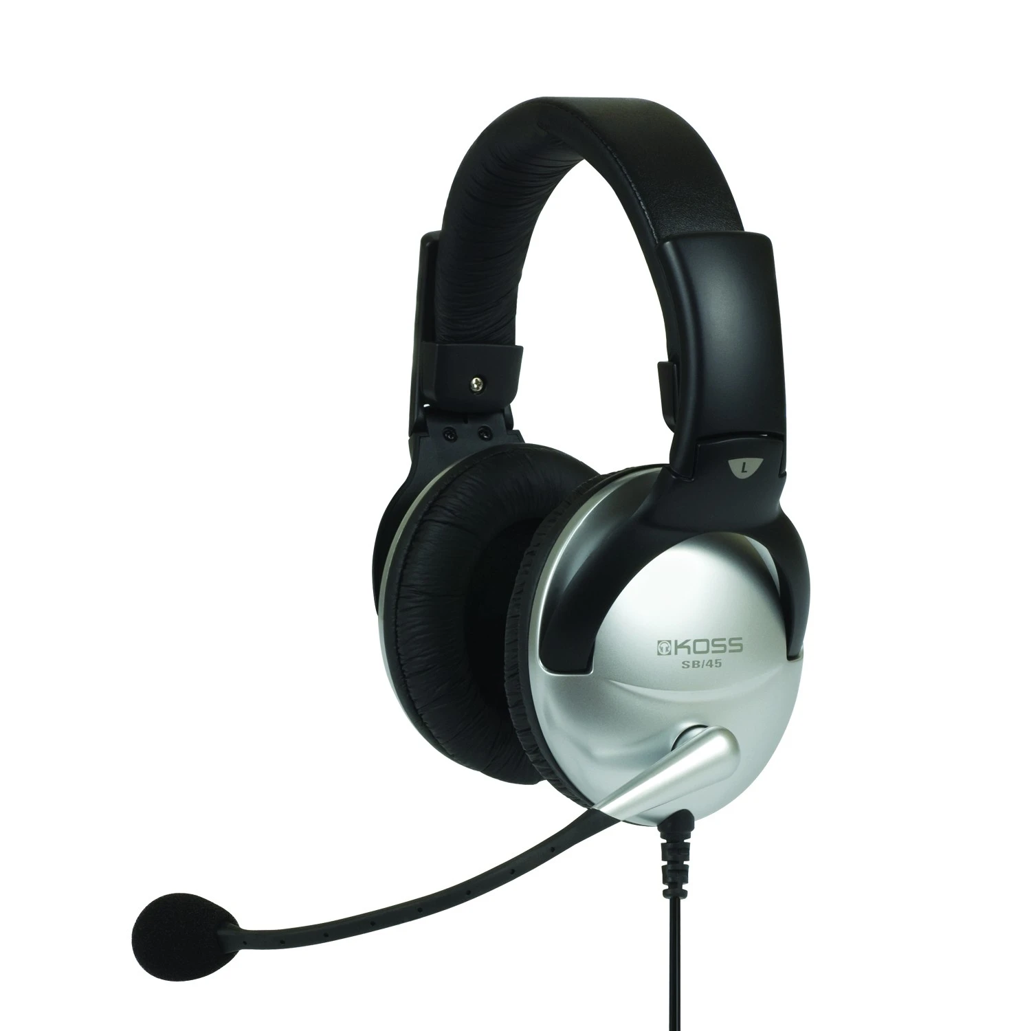 Гарнітура комп'ютерна стерео Over-Ear Koss SB45, 2x3,5мм, Uni Mic, 2,4м, Срібний