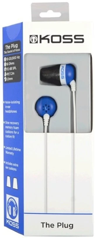 Навушники In-Ear Koss The Plug Noise Isolating, 3,5 mini-jack, Блакитний - 5