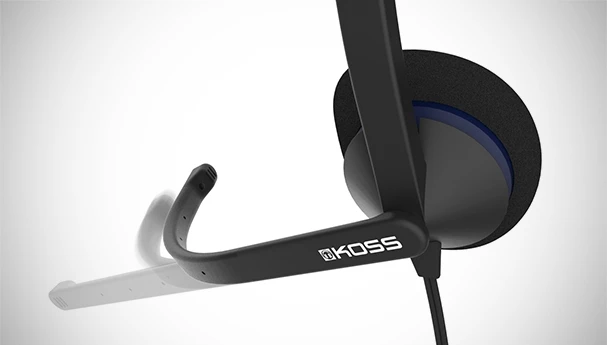 Гарнітура комп'ютерна стерео On-Ear Koss CS200i, 3,5мм, Uni Mic, 2,4м, Чорний - 2