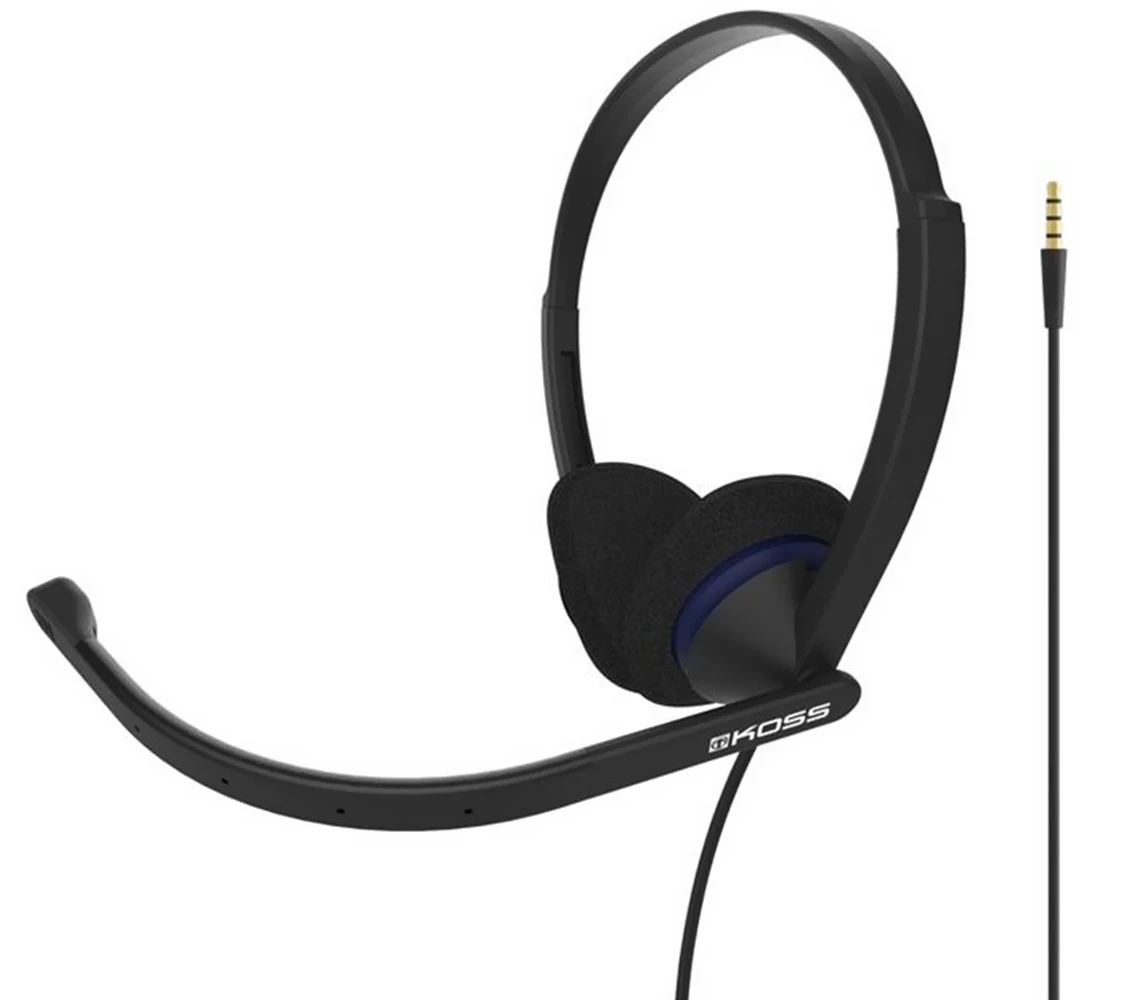 Гарнітура комп'ютерна стерео On-Ear Koss CS200i, 3,5мм, Uni Mic, 2,4м, Чорний