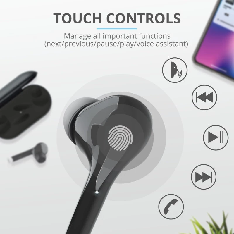 Навушники Trust Nika Touch True Wireless Mic Black - 11
