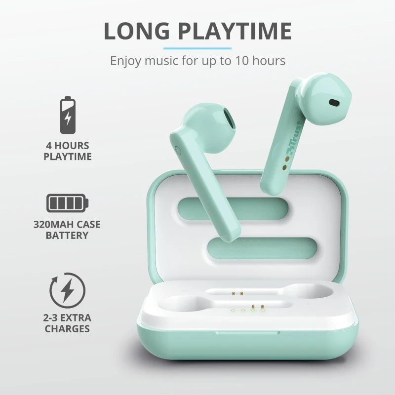 Навушники Trust Primo Touch True Wireless Mic Mint - 11